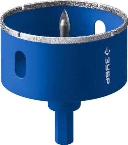 Алмазная коронка для мокрого сверления ЗУБР ПРОФЕССИОНАЛ по кафелю и стеклу, d=53 мм, зерно р 60, в сборе с [29850-53]