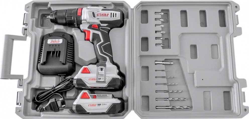 Дрель-шуруповерт аккумуляторная СТАВР ДА-18/2УК [ст18-2ук]
