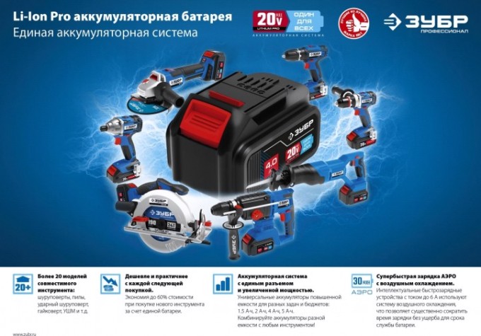 Дрель-шуруповерт аккумуляторная ЗУБР DB-201 бесщеточная, без АКБ и ЗУ Профессионал