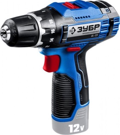 Дрель-шуруповерт аккумуляторная ЗУБР DL-121 без АКБ и З/У Профессионал