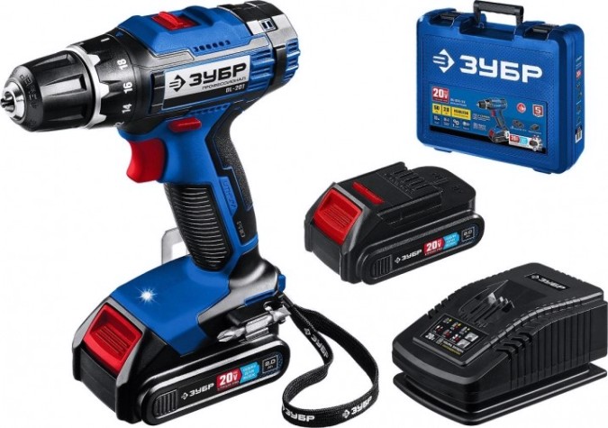 Дрель-шуруповерт аккумуляторная ЗУБР DL-201-22 Профессионал