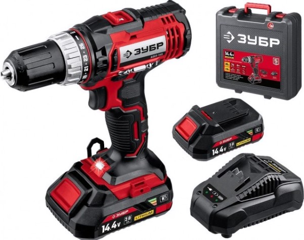 Дрель-шуруповерт аккумуляторная ЗУБР ДШЛ-145-22