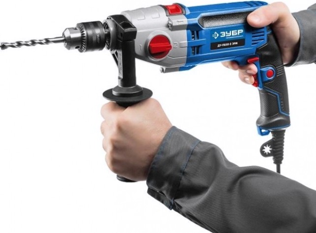 Дрель ударная сетевая ЗУБР ДУ-П850-2 ЭРМ Профессионал