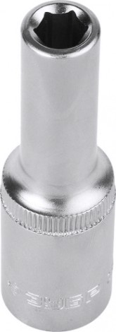 Головка шестигранная с посадкой 1/2" ЗУБР МАСТЕР FLANK 8 мм, торцовая cr-v, хром покрытие [27726-08]