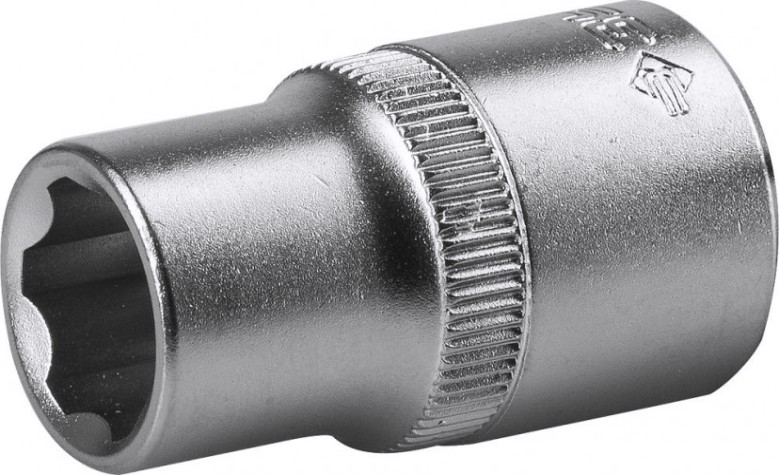 Головка шестигранная с посадкой 1/2" ЗУБР МАСТЕР SUPER LOCK 14 мм, торцовая cr-v, хром покрытие [27725-14_z02]