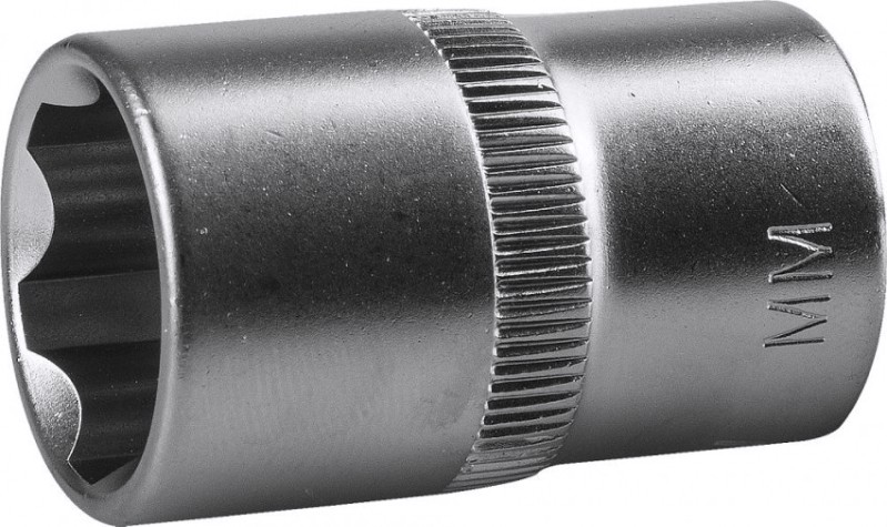 Головка шестигранная с посадкой 1/2" ЗУБР МАСТЕР SUPER LOCK 15 мм, торцовая cr-v, хром покрытие [27725-15_z02]