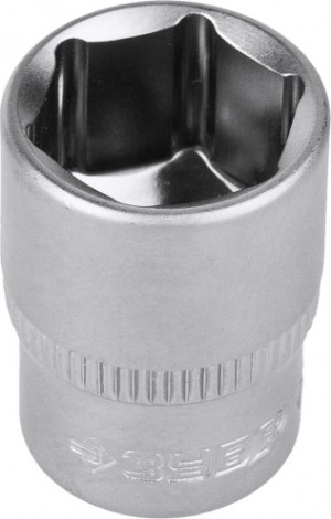 Головка шестигранная с посадкой 1/4" ЗУБР МАСТЕР FLANK 12 мм, торцовая, cr-v [27715-12]