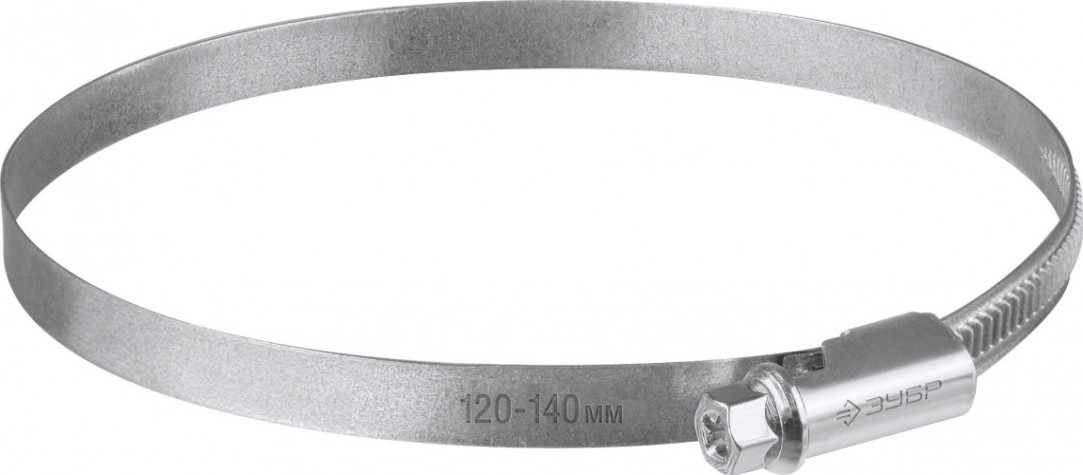 Хомут червячный ЗУБР X-9H 120-140 мм ширина 9 мм, цинк, 10 шт [37807-140]