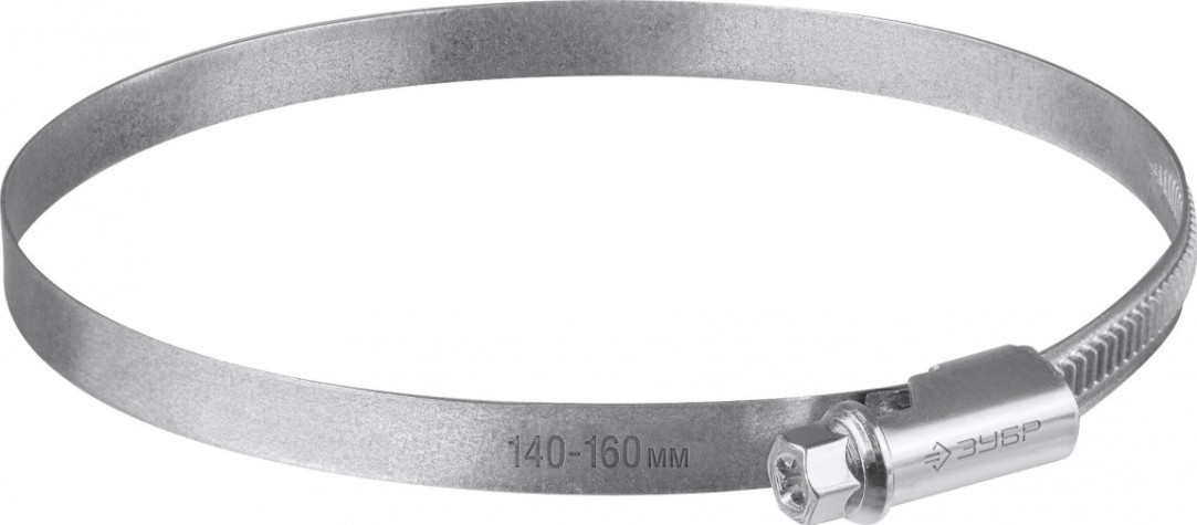 Хомут червячный ЗУБР X-9H 140-160 мм ширина 9 мм, цинк, 10 шт [37807-160]