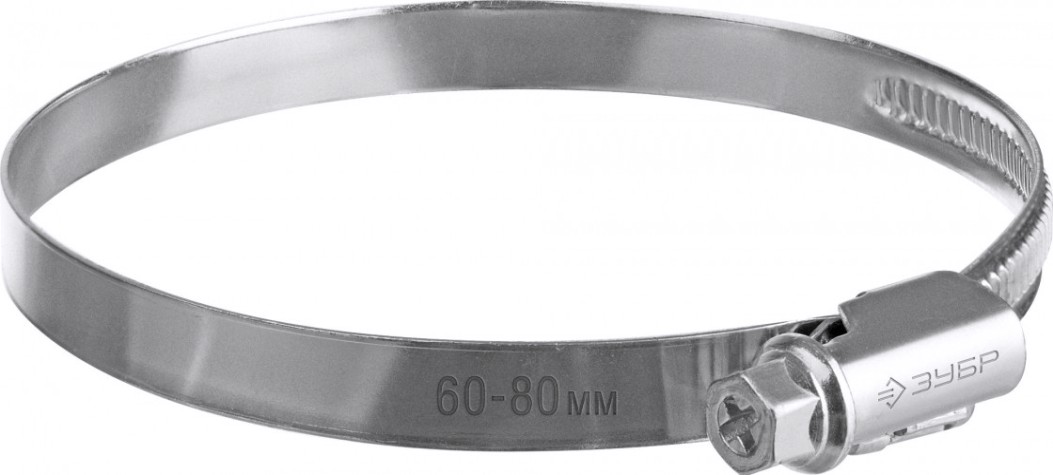 Хомут червячный ЗУБР X-9H 60-80 мм ширина 9 мм, цинк, 50 шт [37807-80]