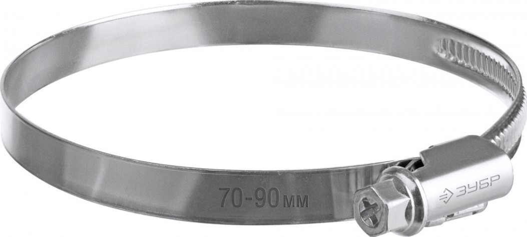 Хомут червячный ЗУБР X-9H 70-90 мм ширина 9 мм, цинк, 25 шт [37807-90]