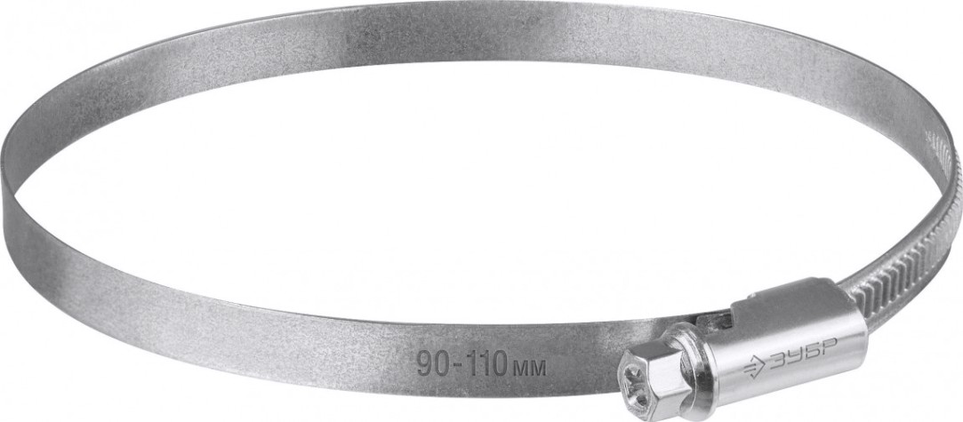 Хомут червячный ЗУБР X-9H 90-110 мм ширина 9 мм, цинк, 25 шт [37807-110]
