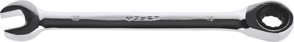 Ключ комбинированный трещоточный ЗУБР МАСТЕР гаечный 12 мм, [27074-12]