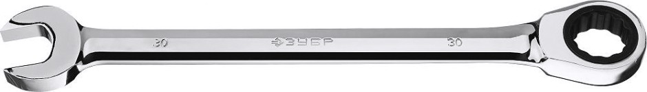 Ключ комбинированный трещоточный ЗУБР МАСТЕР гаечный 30 мм, [27074-30]