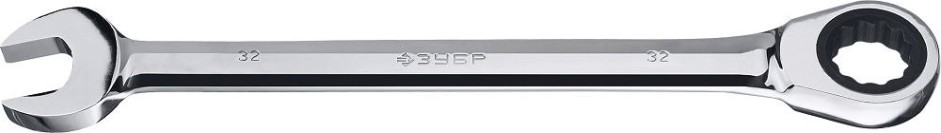 Ключ комбинированный трещоточный ЗУБР МАСТЕР гаечный 32 мм, [27074-32]