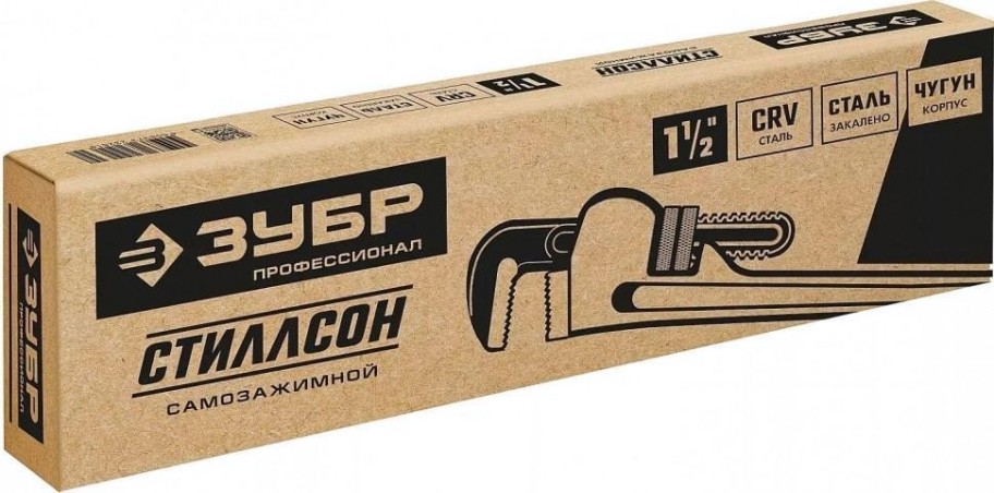 Ключ трубный ЗУБР ПРОФЕССИОНАЛ стиллсон, 1.5" [27339-1_z02]