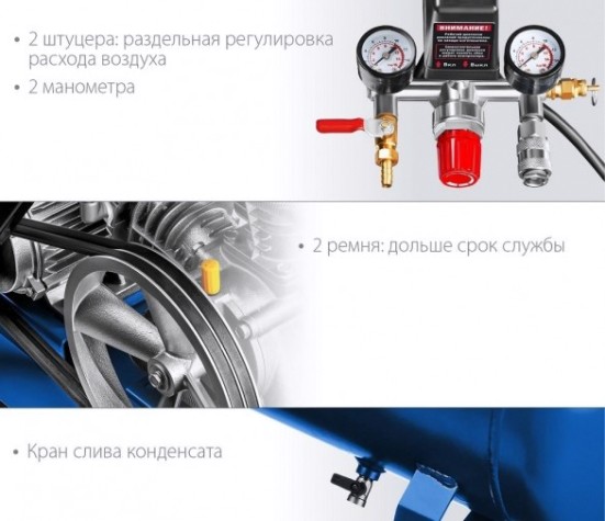 Компрессор поршневой ЗУБР КПМ-530-100