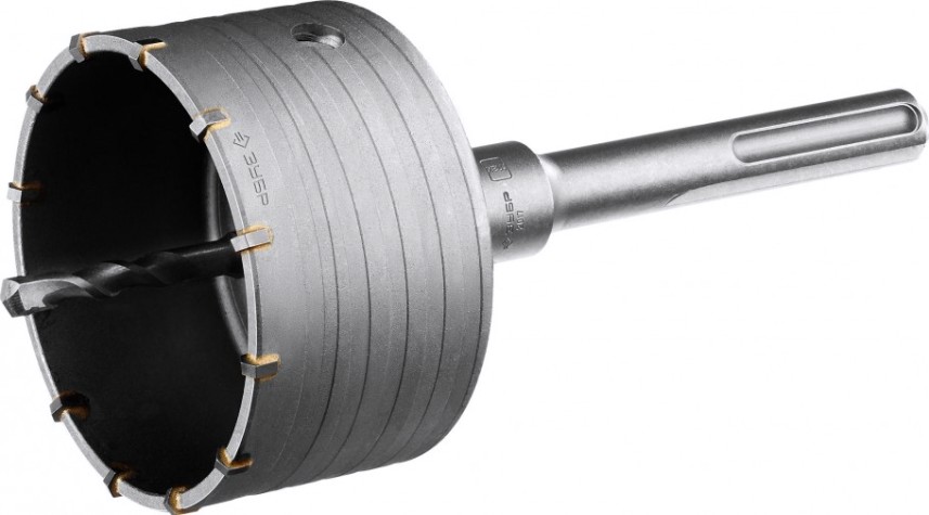 Коронка буровая ЗУБР ПРОФЕССИОНАЛ по бетону с державкой sds-max, 100 мм [2918-100]