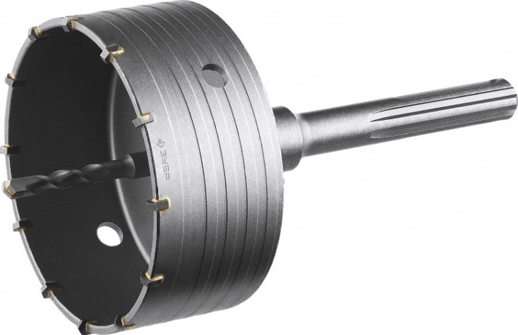 Коронка буровая ЗУБР ПРОФЕССИОНАЛ по бетону с державкой sds-max, 125 мм [2918-125]