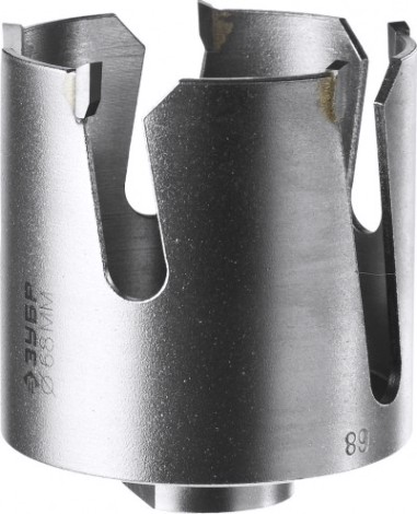 Коронка универсальная ЗУБР ПРОФЕССИОНАЛ проуниверсал 68 мм, с твердосплавными резцами [29514-68]