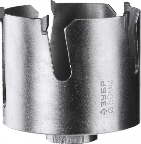 Коронка универсальная ЗУБР ПРОФЕССИОНАЛ проуниверсал 80 мм, с твердосплавными резцами [29514-80]