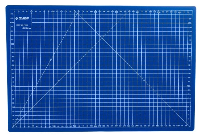 Коврик непрорезаемый ЗУБР ЭКСПЕРТ 3мм, цвет синий, 450х300 мм [09902]