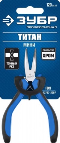 Круглогубцы ЗУБР ПРОФЕССИОНАЛ ТИТАН Мини изогнутые 120 мм, [22170-4_z01]