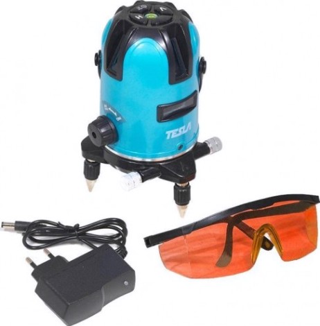 Лазерный уровень TESLA UR10A линейный крест, красный луч [310-049]