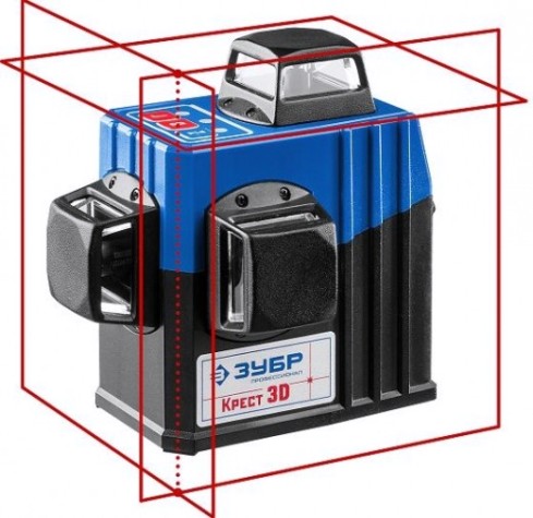 Лазерный уровень ЗУБР 3D крест 3d №2 нивелир [34908-2]