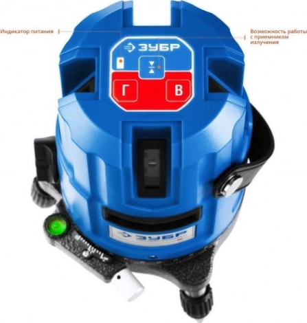 Лазерный уровень ЗУБР КРЕСТ-55 4 верт, 3 гориз. линии [34904]