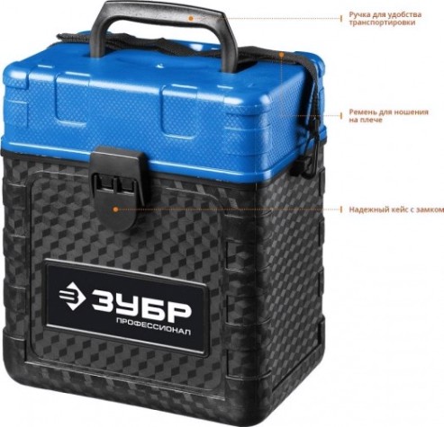 Лазерный уровень ЗУБР КРЕСТ-55 4 верт, 3 гориз. линии [34904]