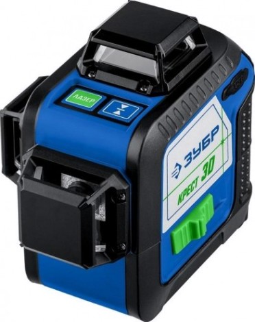 Лазерный уровень ЗУБР ПРОФЕССИОНАЛ крест 3d зеленый [34909]