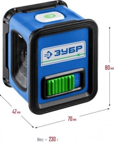 Лазерный уровень ЗУБР ПРОФЕССИОНАЛ крест, зеленый [34900]