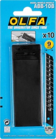 Лезвие для ножа Olfa OL-ASBB-10 excel black сегментированное, 9 мм, 10шт.