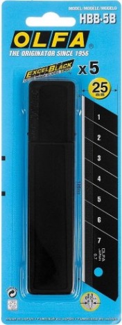 Лезвие для ножа Olfa OL-HBB-5B "black max" сегментированное, 5 шт, 25х126х0,7 мм