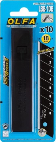 Лезвие для ножа Olfa OL-LBB-10 excel black сегментированное, 18 мм, 10шт.