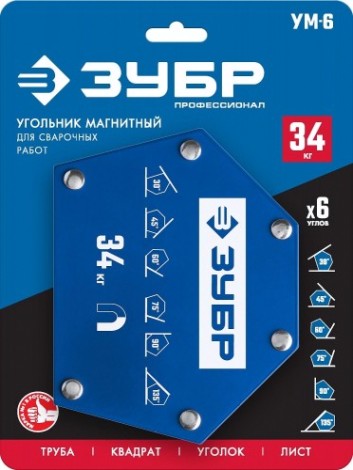 Магнитный угольник ЗУБР УМ-6 до 34 кг [40055-34]
