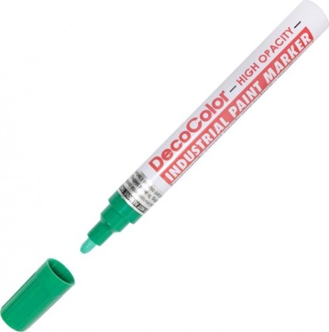 Маркер Marvy Uchida Deco Color Industrial цвет зеленый, металлический корпус [MAR728/4]