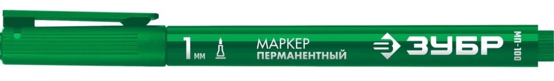 Маркер перманентный ЗУБР МП-100 1 мм, заостренный, зеленый [06320-4]