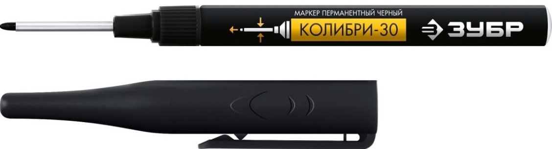 Маркер перманентный ЗУБР МП-1000К колибри-30 1 мм, заостренный, черный [06338-2]