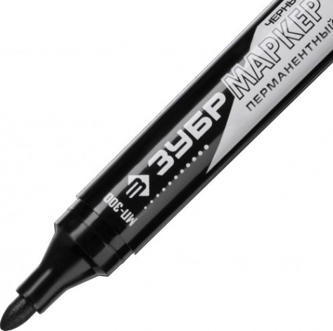 Маркер строительный перманентный ЗУБР МП-300 черный заостренный наконечник [06322-2]