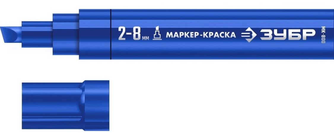 Маркер ЗУБР 06327-7 МК-800 2-8 мм, клиновидный, синий, экстрабольшой о