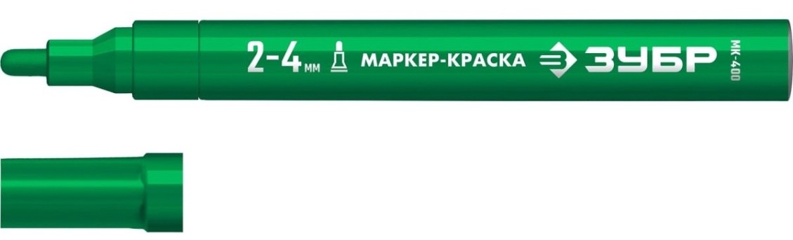 Маркер ЗУБР МК-400 2-4 мм, круглый, зеленый [06325-4]