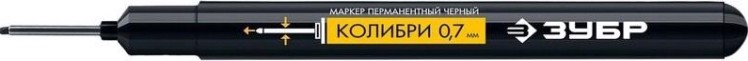 Маркер ЗУБР ПРОФЕССИОНАЛ колибри черный, 0.7-1 мм перманентный для отверсти [06328-2]