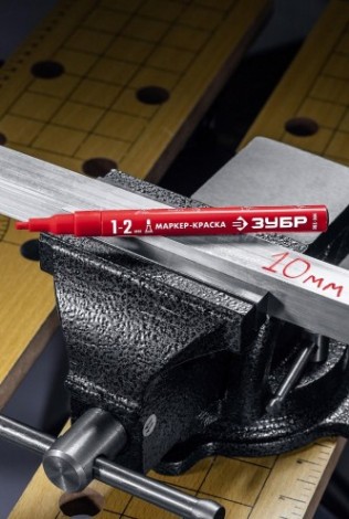 Маркер ЗУБР ПРОФЕССИОНАЛ мк-200 красный, 1-2 мм круглый наконечник [06326-3]