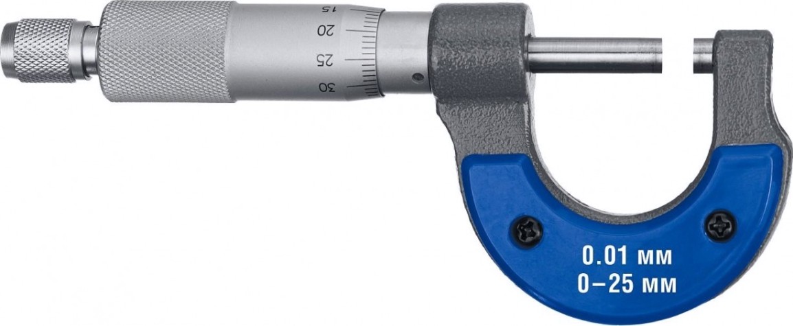 Микрометр ЗУБР ПРОФЕССИОНАЛ гладкий механический, мк 25, диапазон 0-25мм, шаг [34480-25_z02]