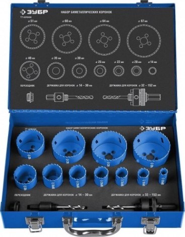 Набор биметаллических коронок ЗУБР ЭКСПЕРТ 11 шт [29531-H11]