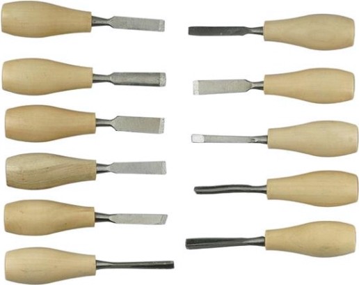 Набор фигурных стамесок Dexx 1834-Н11 11 преметов, с деревянной ручкой [1834-H11_z01]