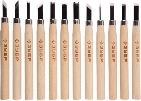 Набор фигурных стамесок ЗУБР "ЭКСПЕРТ" 12 преметов 18375-Н12 [18375-H12]