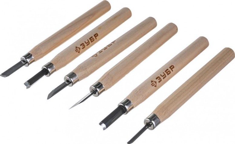 Набор фигурных стамесок ЗУБР "ЭКСПЕРТ" 6 преметов 18375-Н6